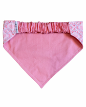 Load image into Gallery viewer, Pink bandana; backside to pink with flowers