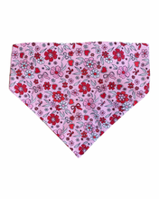 Load image into Gallery viewer, Pink and red floral patterned bandana