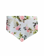Floral patterned bandana on a white background