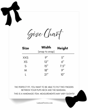 Load image into Gallery viewer, Size chart  with measurements in inches.

