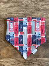 Load image into Gallery viewer, Liberty Lane reversible bandana featuring a star-print patriotic design
